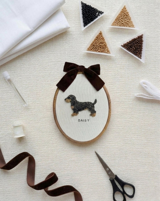 Hooped Embroidered Pet Portrait
