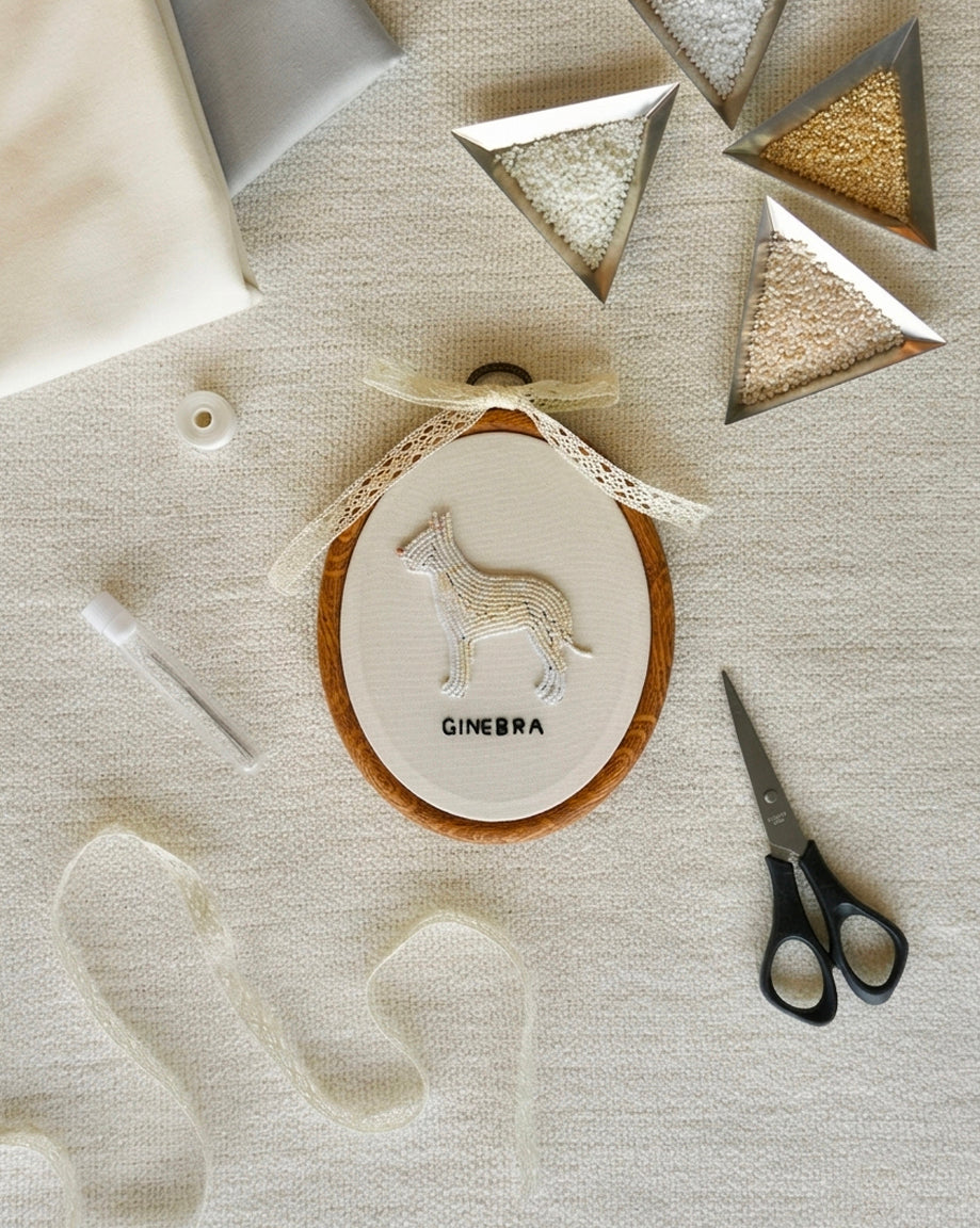 Hooped Embroidered Pet Silhouette
